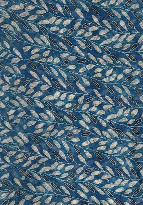 Blue Printed Chiffon Lehenga Set