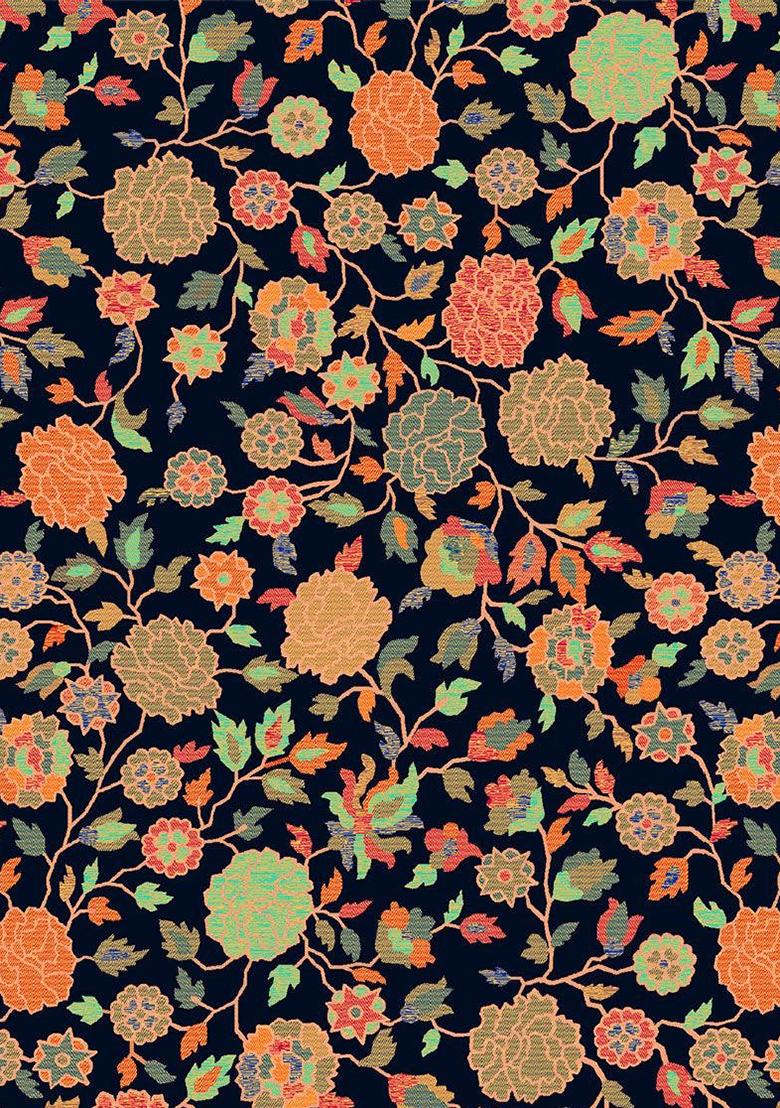 Black Printed Georgette Crop Top Skirt Set