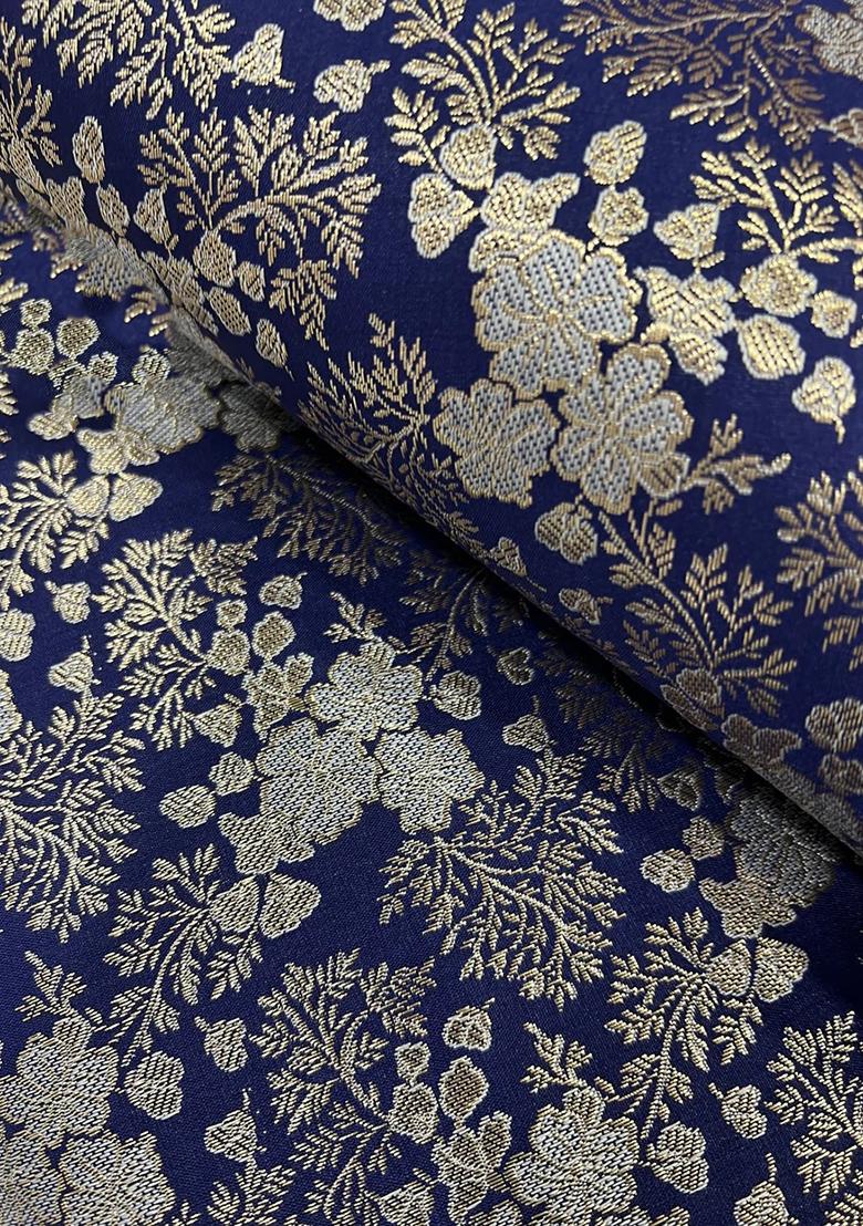 Blue Jacquard Brocade Lehenga Set