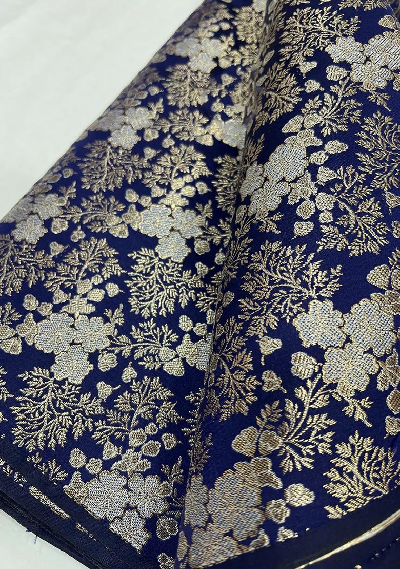 Blue Jacquard Brocade Lehenga Set