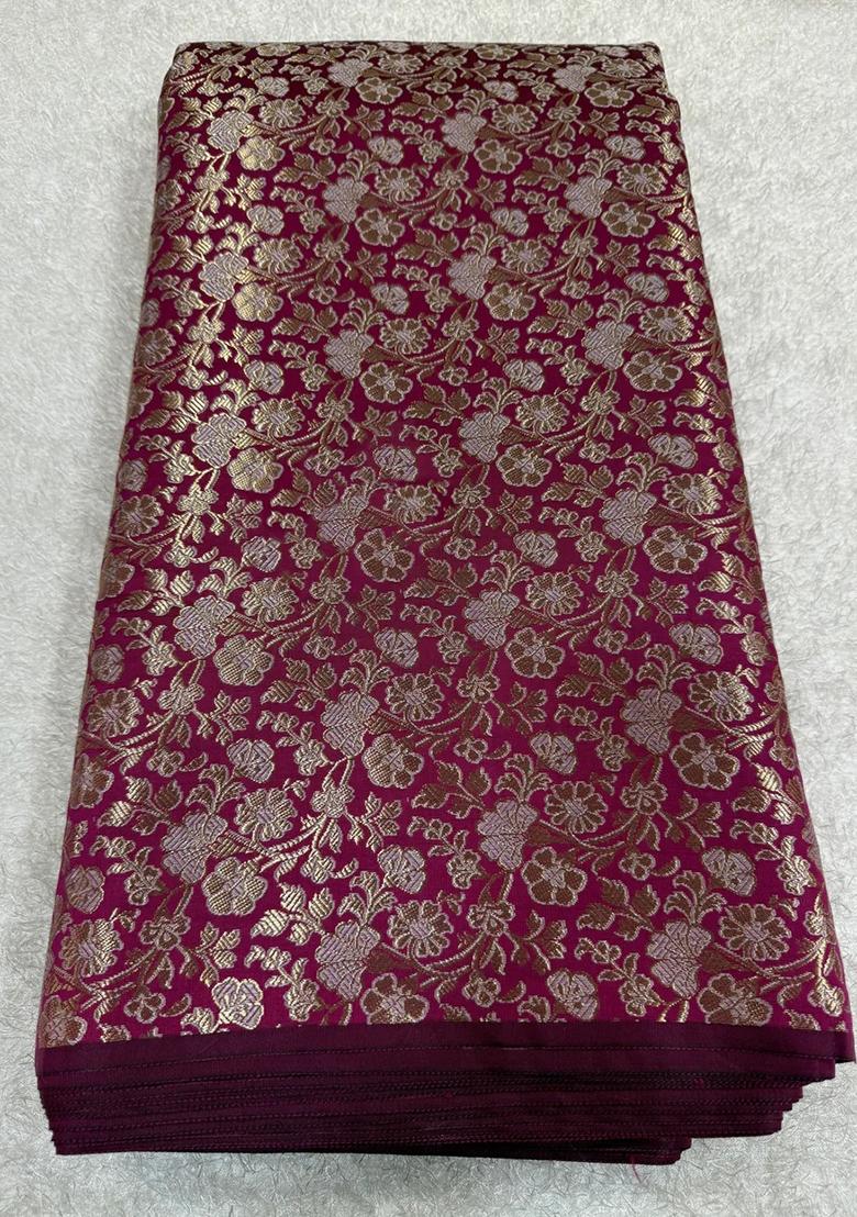 Pink Jacquard Brocade Lehenga Set - Indya