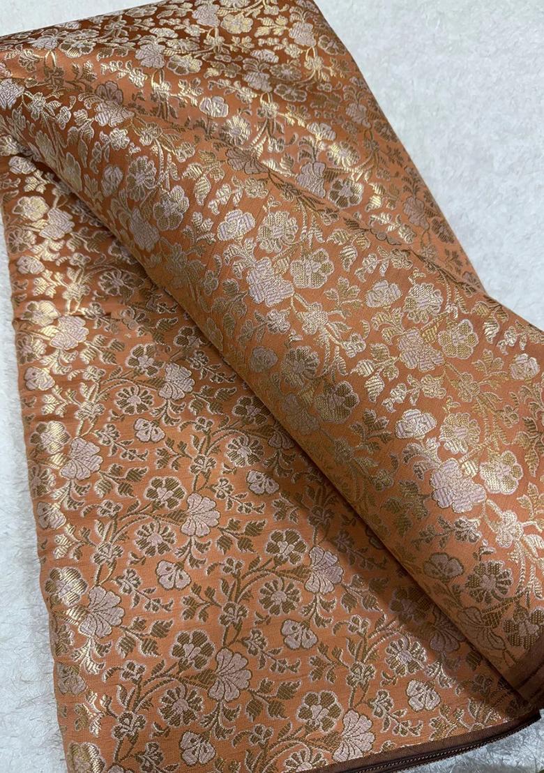 Brown Jacquard Brocade Lehenga Set