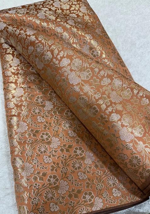 Brown Jacquard Brocade Lehenga Set