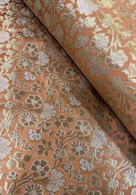 Brown Jacquard Brocade Lehenga Set