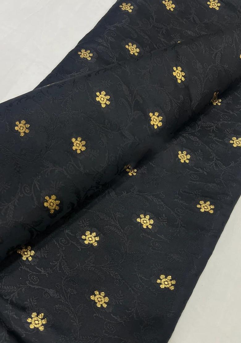 Black Jacquard Brocade Lehenga Set - Indya