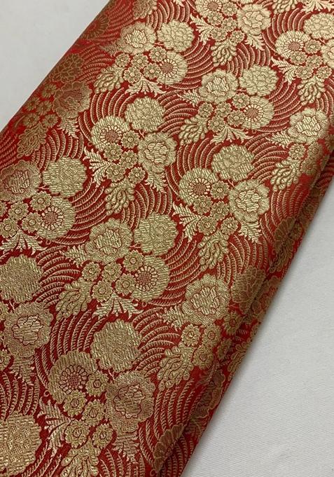 Red Jacquard Brocade Lehenga Set