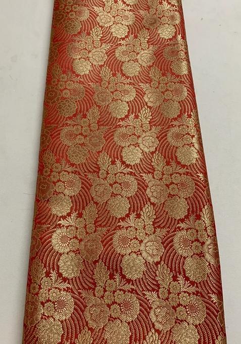 Red Jacquard Brocade Lehenga Set