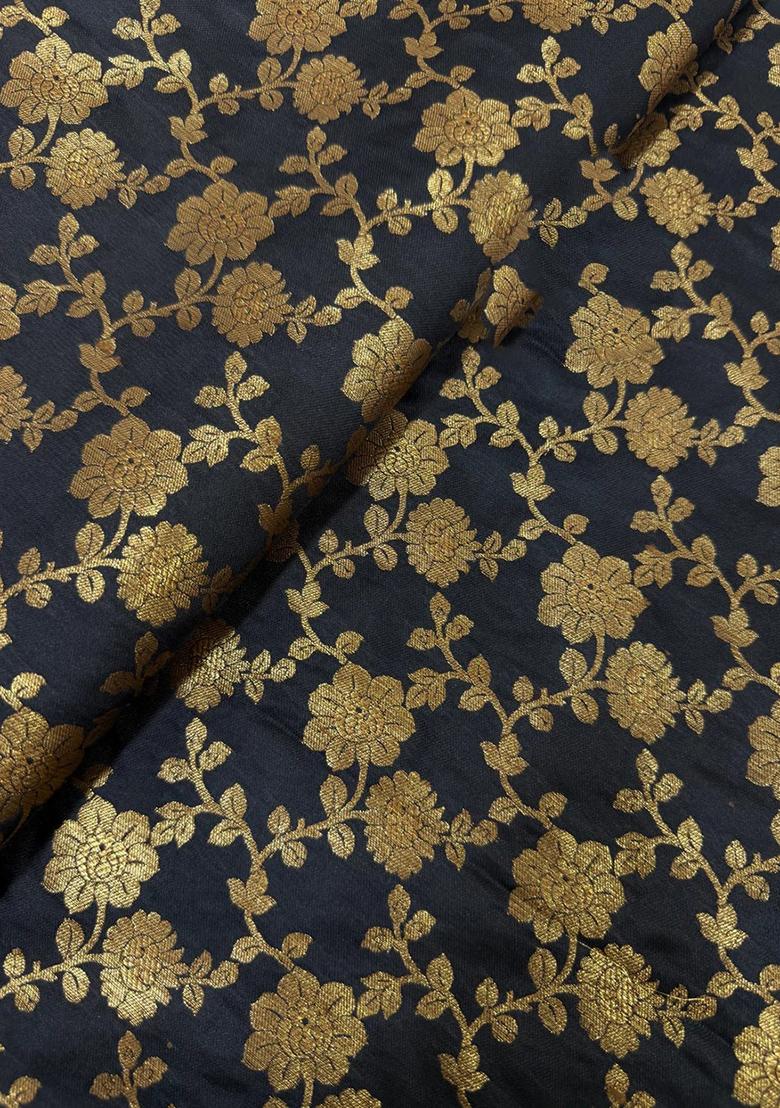 Black Jacquard Brocade Lehenga Set - Indya