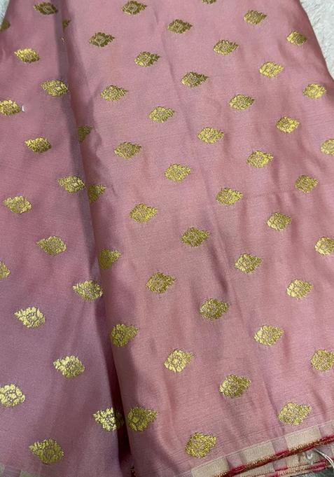 Pastel Pink Jacquard Brocade Lehenga Set