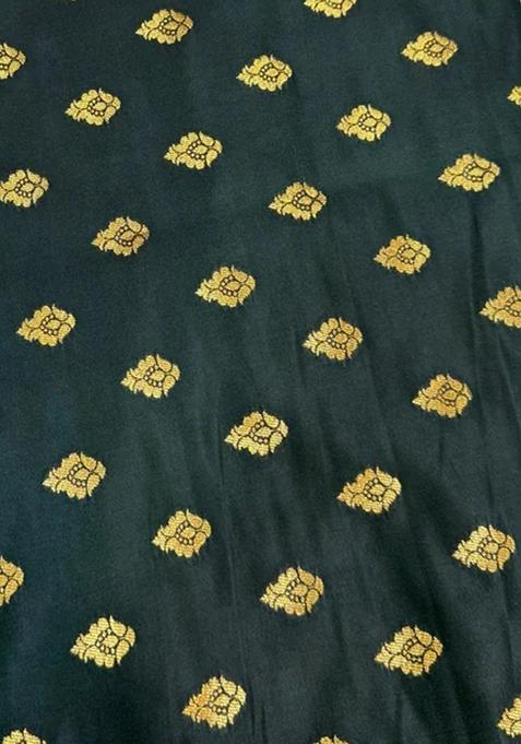 Bottle Green Jacquard Brocade Lehenga Set