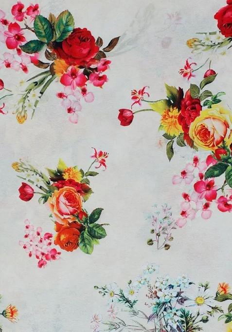 Off White Printed Satin Lehenga Set