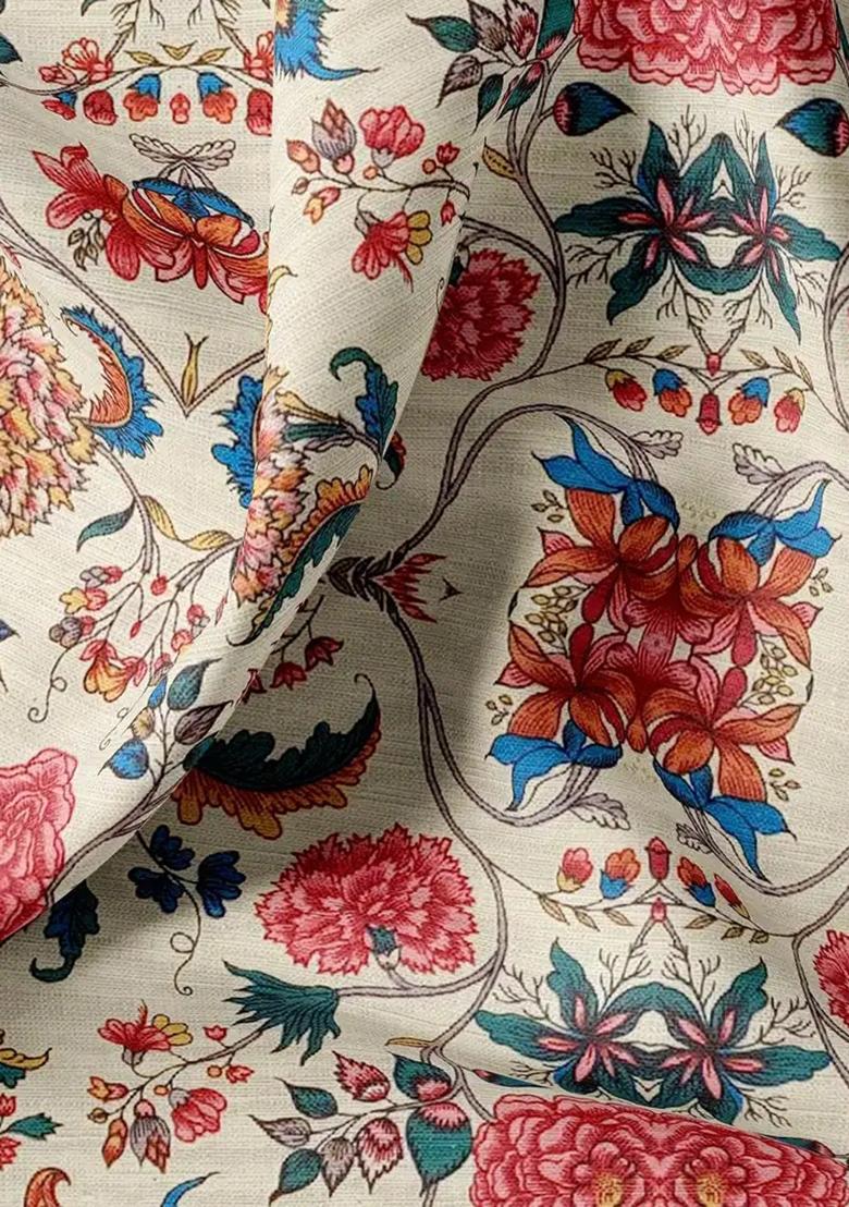 Multicolor Printed Chiffon Lehenga Set