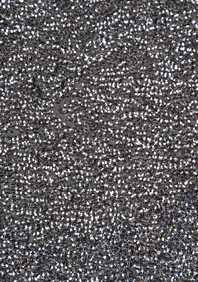 Grey Sequin Embellished Georgette Lehenga Set - Indya