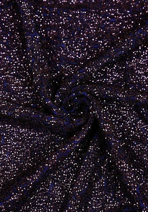 Blue Sequin Embellished Georgette Lehenga Set