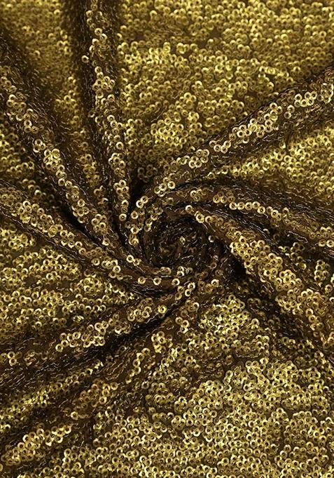 Golden Sequin Embellished Georgette Lehenga Set