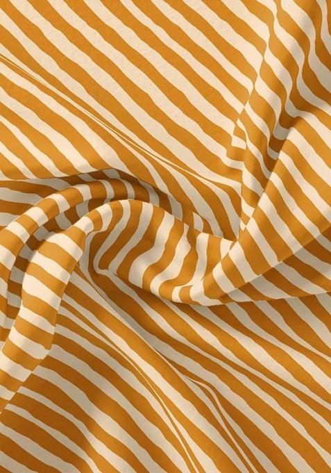 Yellow And White Printed Georgette Lehenga Set