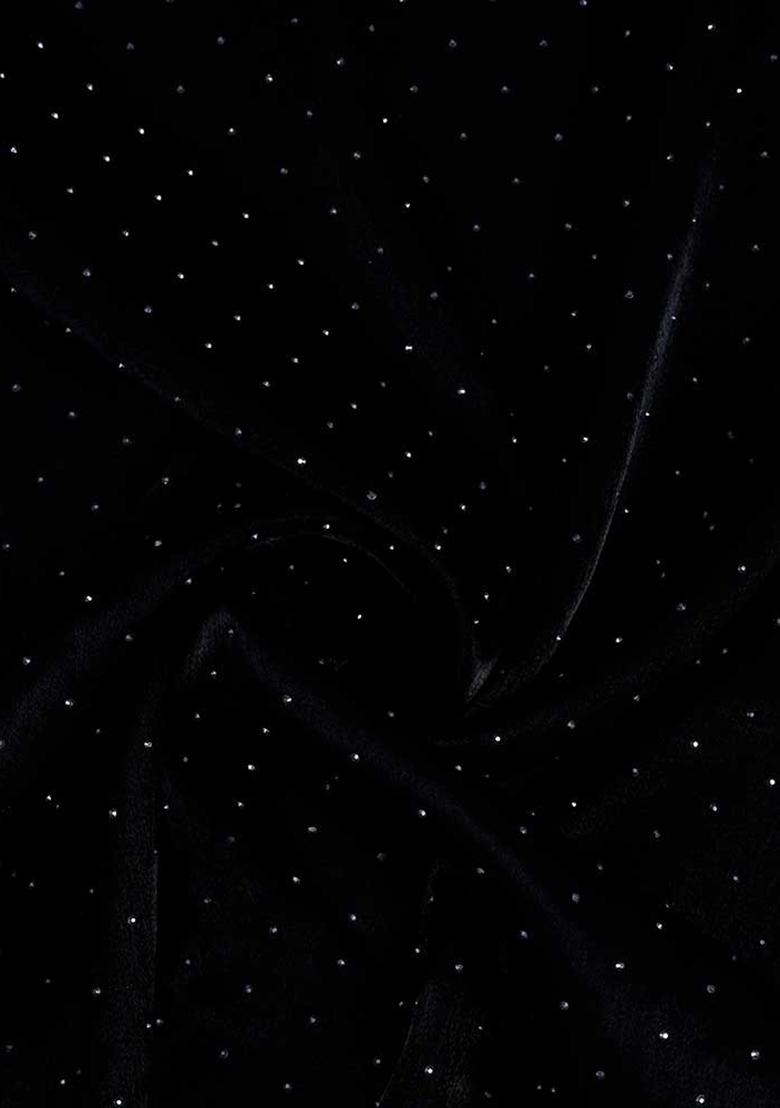 Black Stone Work Satin Lehenga Set