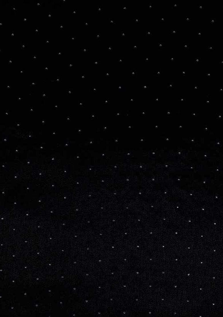 Black Stone Work Satin Lehenga Set - Indya