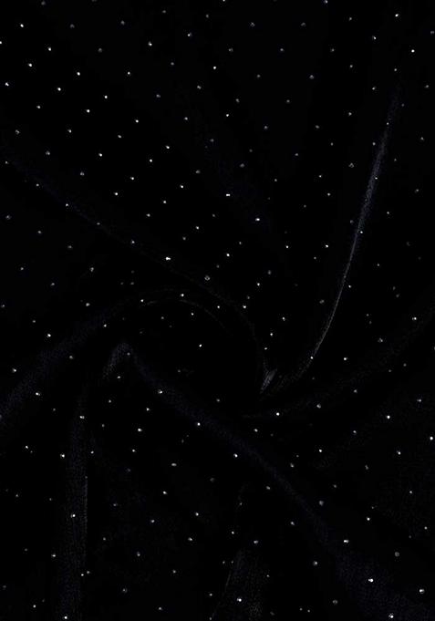 Black Stone Work Satin Lehenga Set