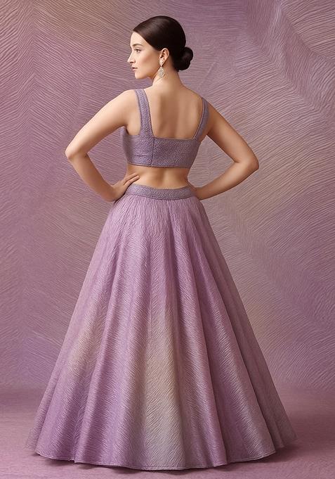 Multicolor Printed Organza Lehenga Set