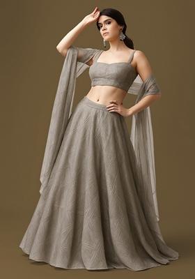 Multicolor Printed Organza Lehenga Set