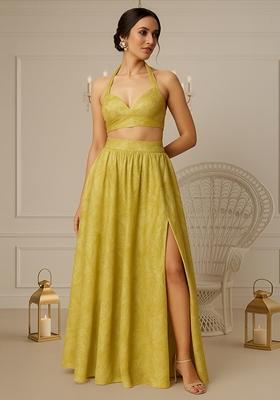 Multicolor Printed Organza Lehenga Set