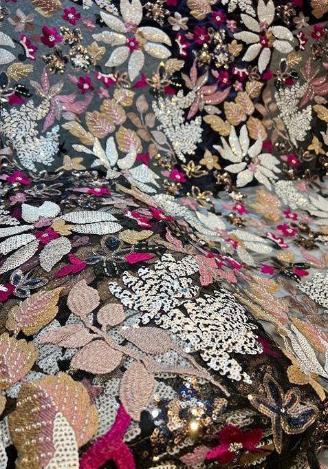 Peach Embroidered Blouse With Lehenga Set