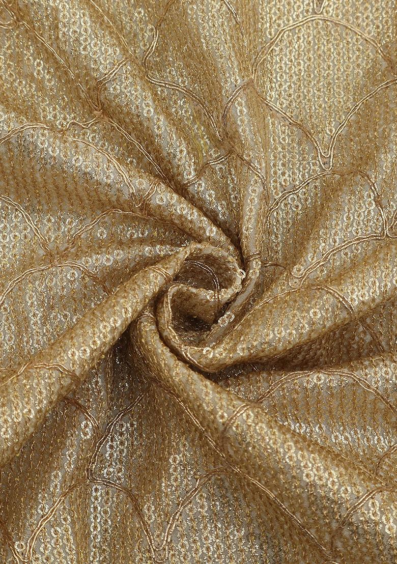 Gold Georgette Embroidered Lehenga Set