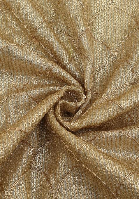 Gold Georgette Embroidered Lehenga Set