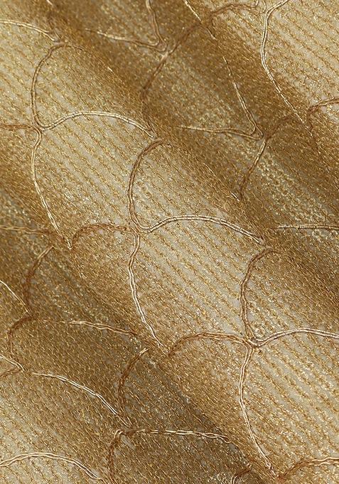 Gold Georgette Embroidered Lehenga Set