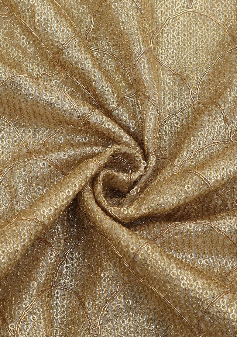 Gold Georgette Embroidered Lehenga Set