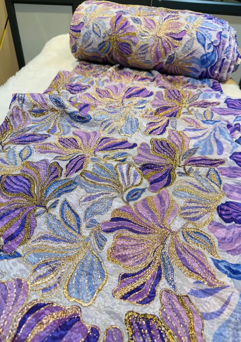 Turquoise Embroidered Blouse With Lehenga Set - Indya