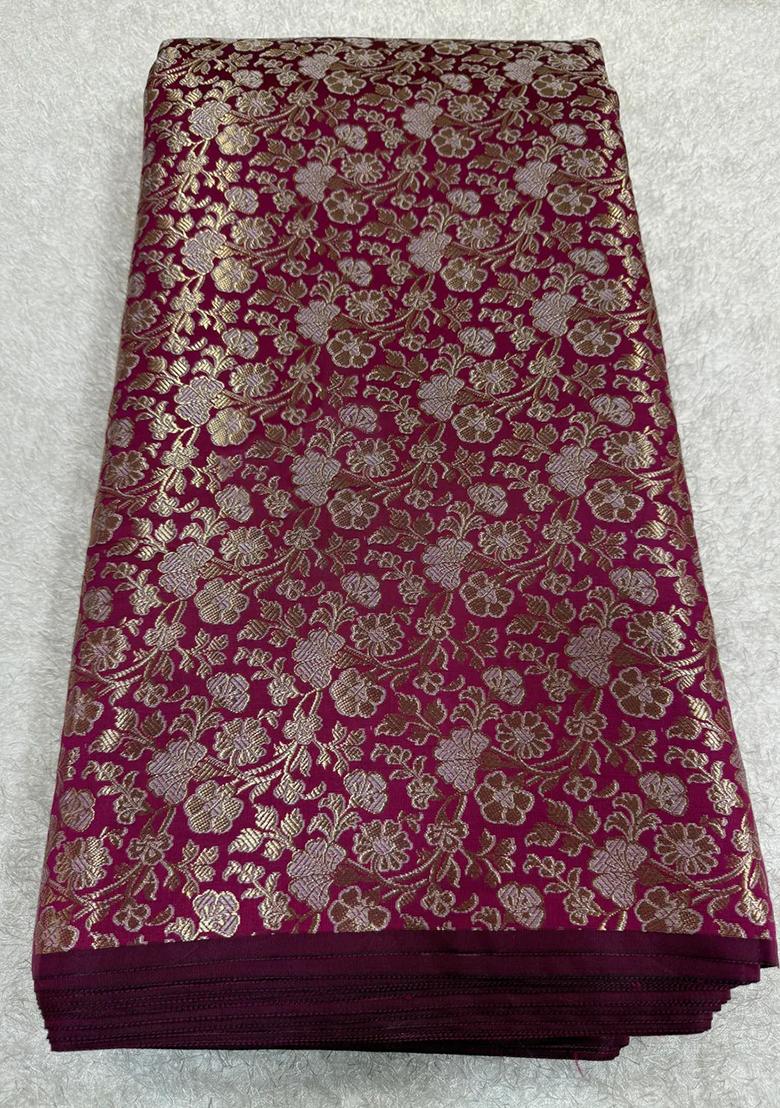 Pink Jacquard Brocade Lehenga Set - Indya