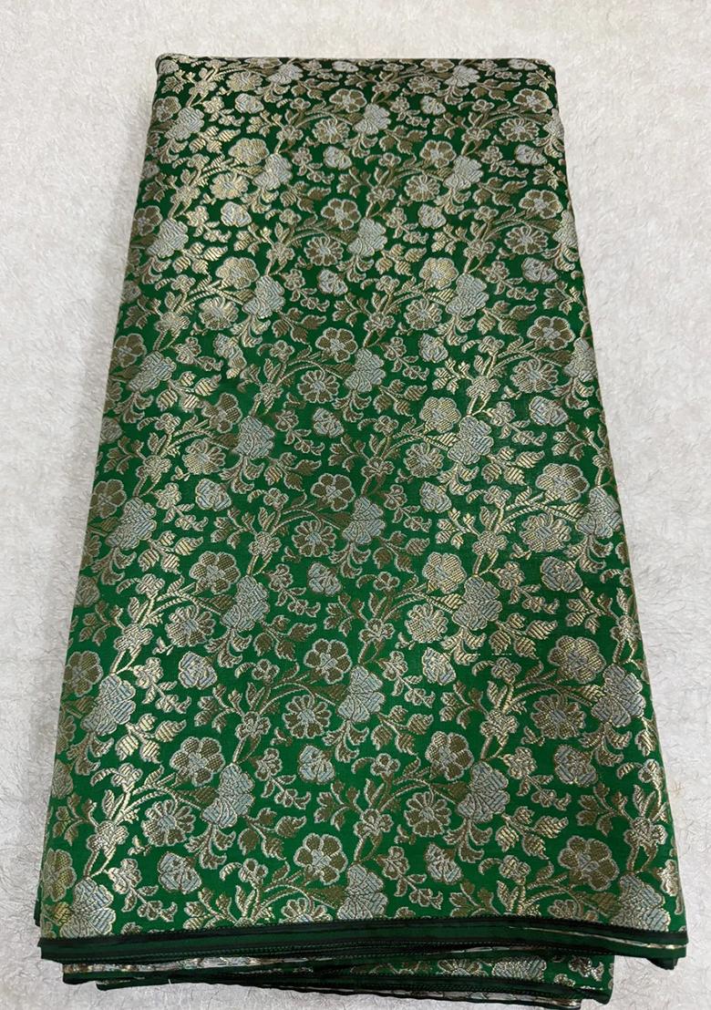 Green Jacquard Brocade Lehenga Set - Indya