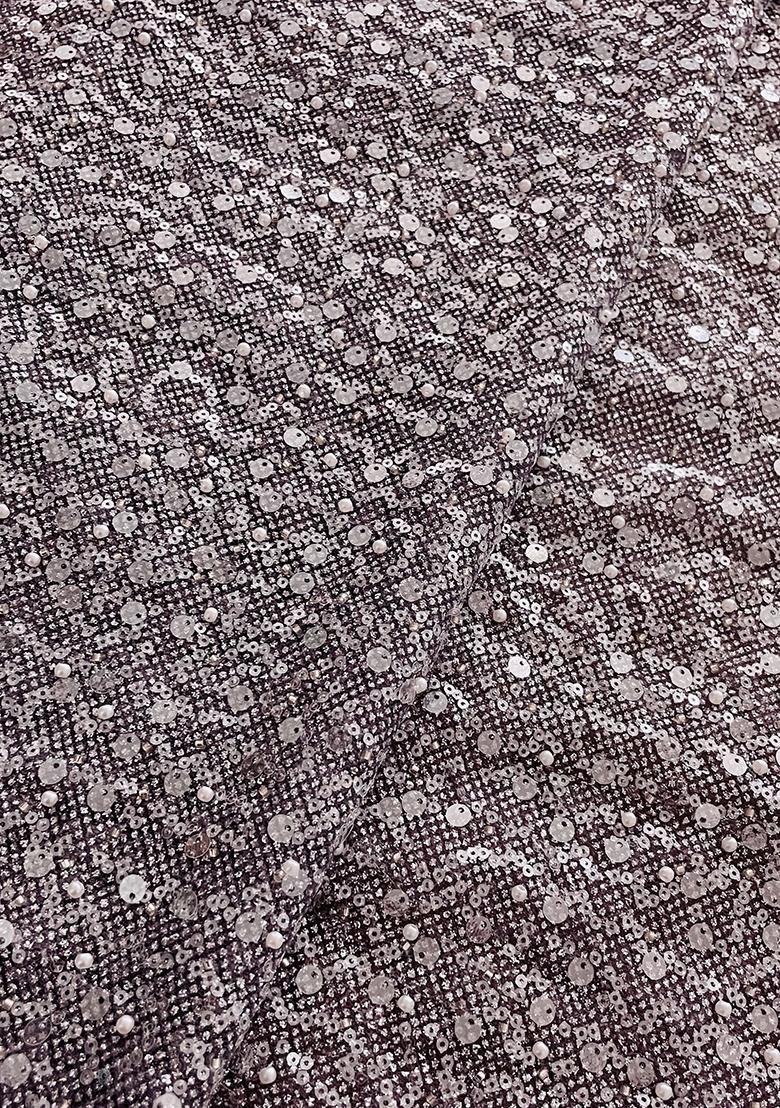 Grey Sequin Embellished Blouse Georgette Lehenga Set - Indya