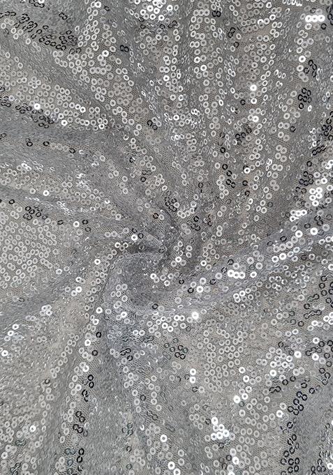 Grey Sequin Embellished Net Lehenga Set