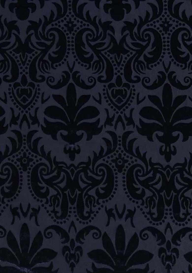 Navy Self Design Velvet Lehenga Set - Indya