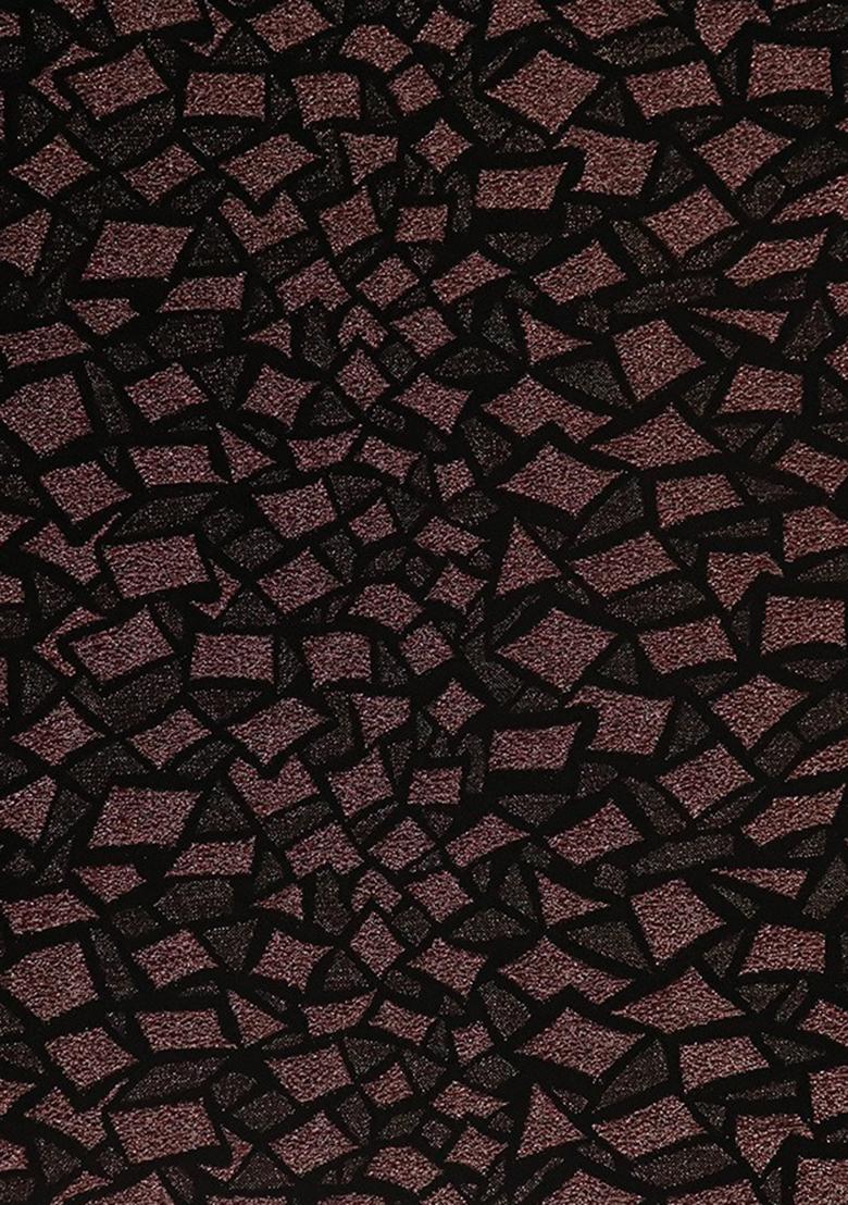 Black And Copper Self Design Lurex Knit Lehenga Set - Indya