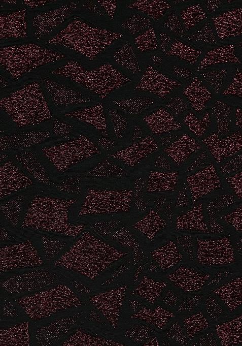 Black And Maroon Self Design Lurex Knit Lehenga Set