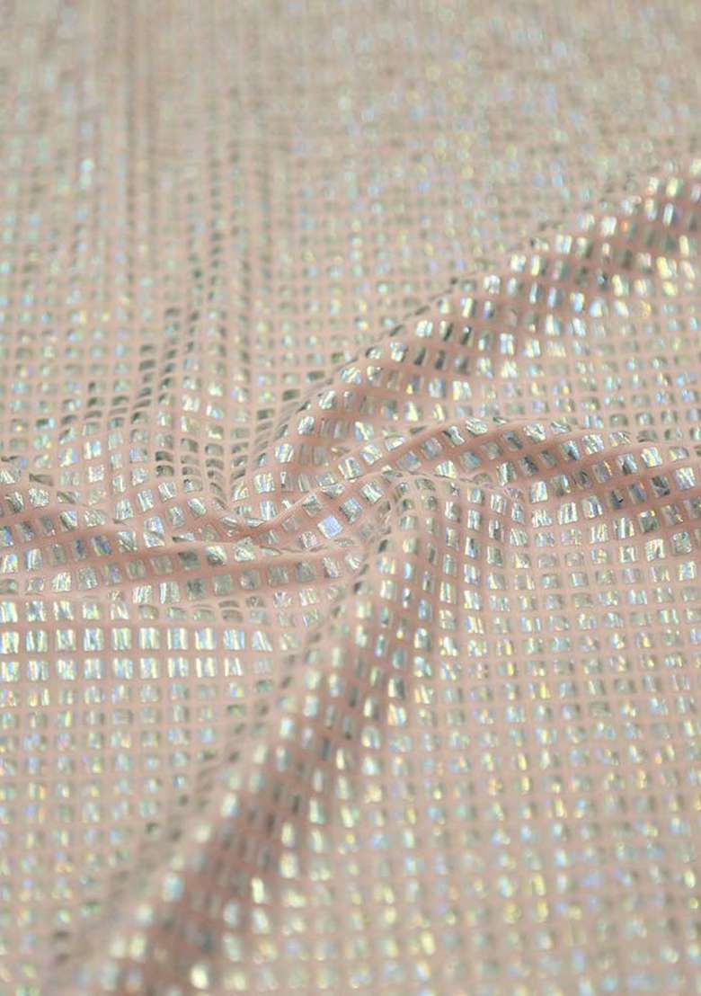 Pink Rainbow Sequin Embellished Metallic Knit Lehenga Set - Indya