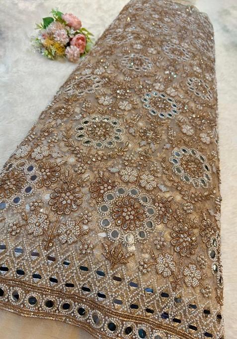 Gold Embellished Blouse Georgette Lehenga Set