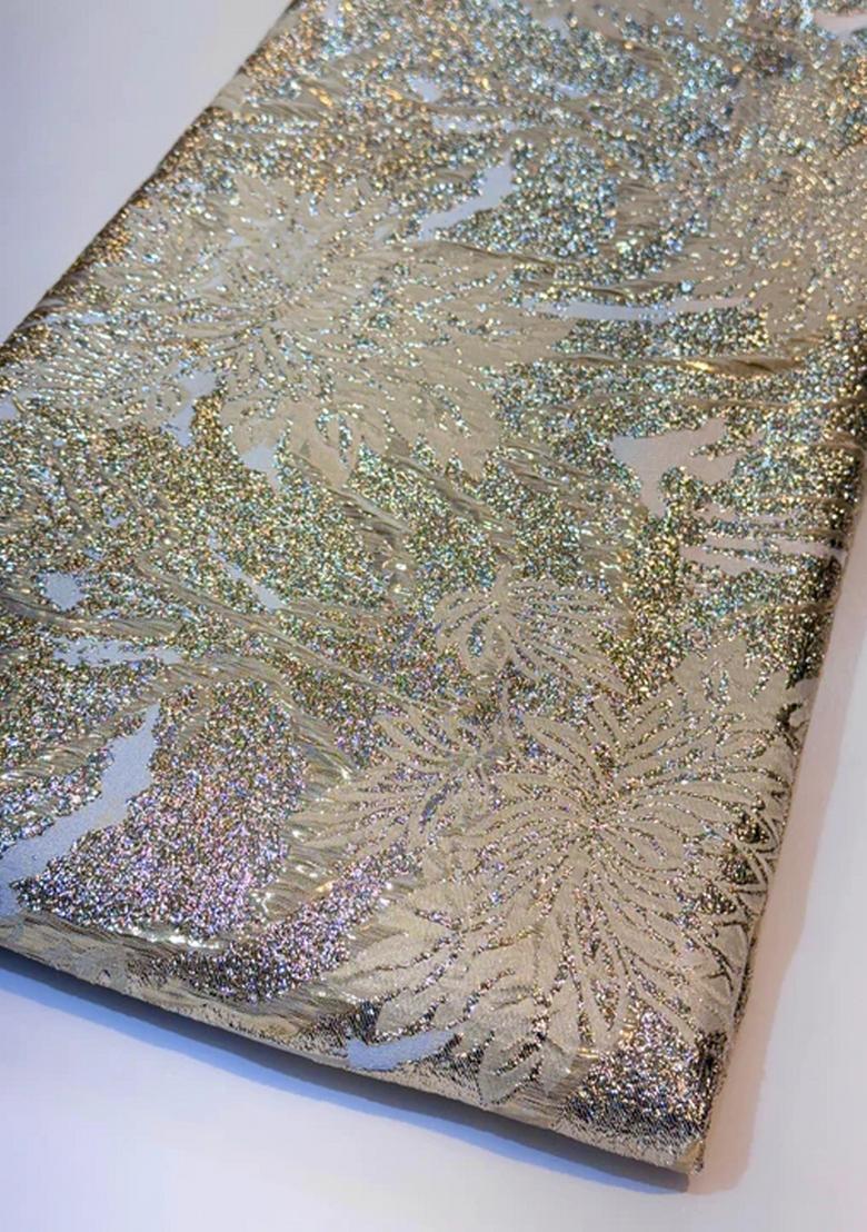 Beige Embellished Blouse Georgette Lehenga Set - Indya