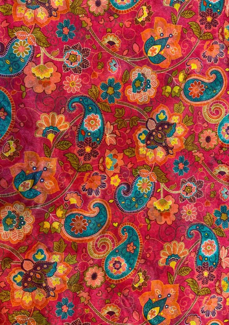 Multicolor Chiffon Printed Lehenga Set