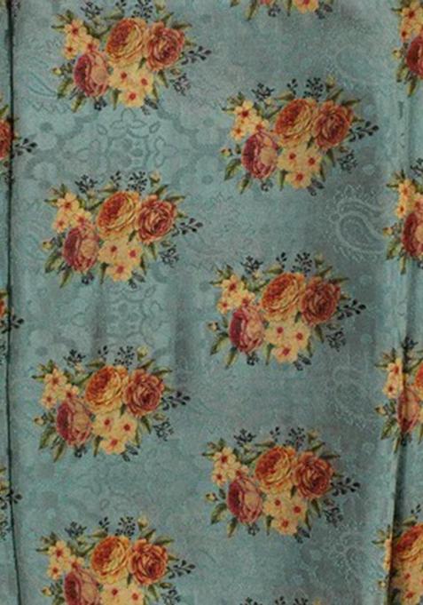 Teal Blue Georgette Embroidered Lehenga Set