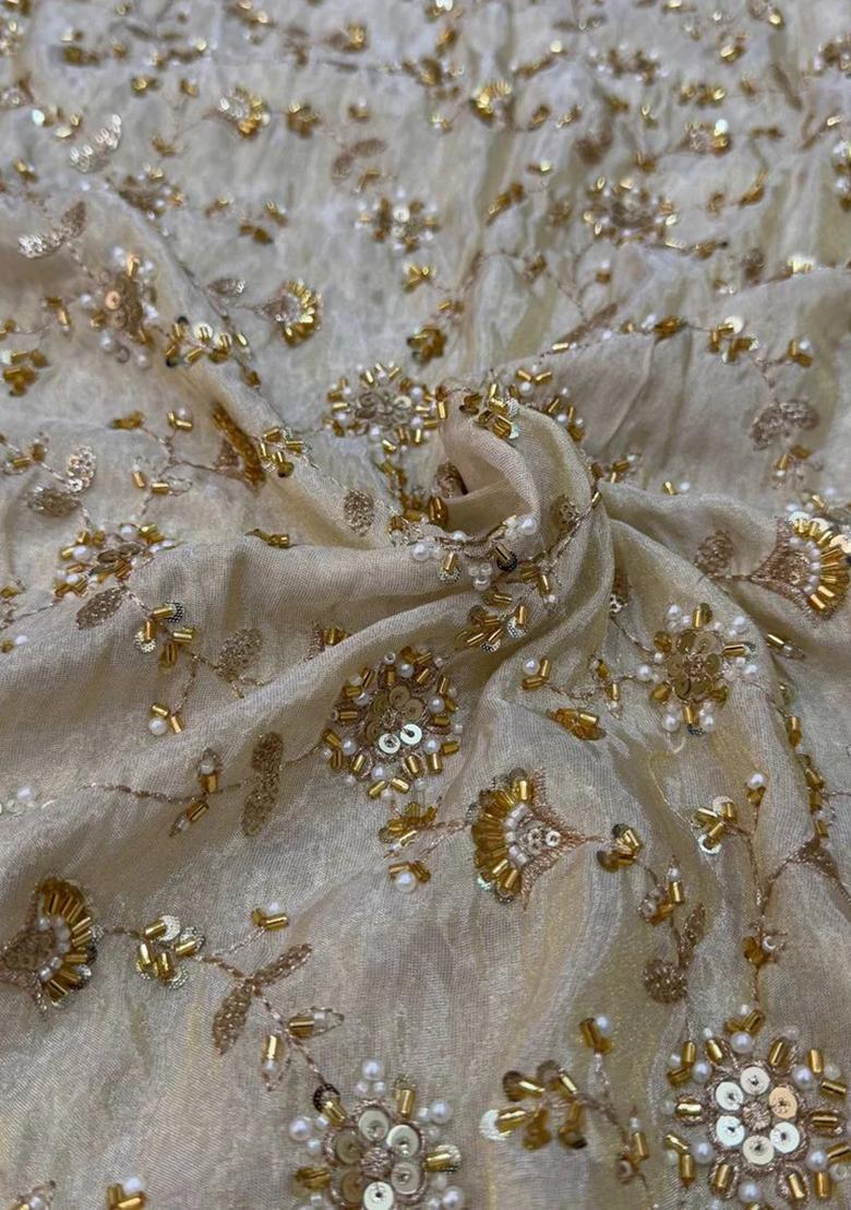 Gold Chinon Embroidered Lehenga Set