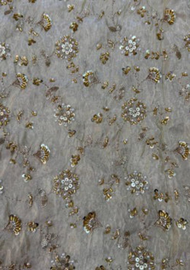 Gold Chinon Embroidered Lehenga Set - Indya