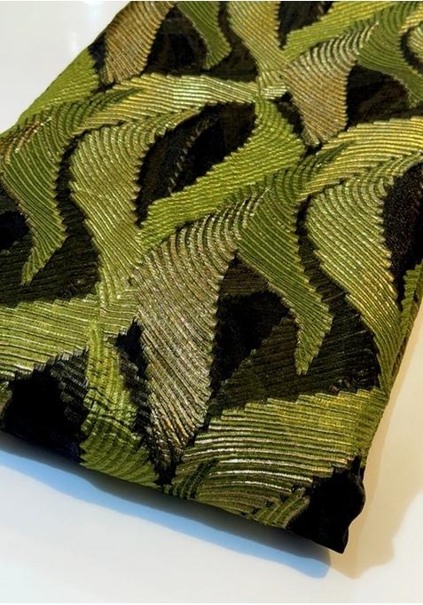 Henna Green Organza Jacquard Lehenga Set