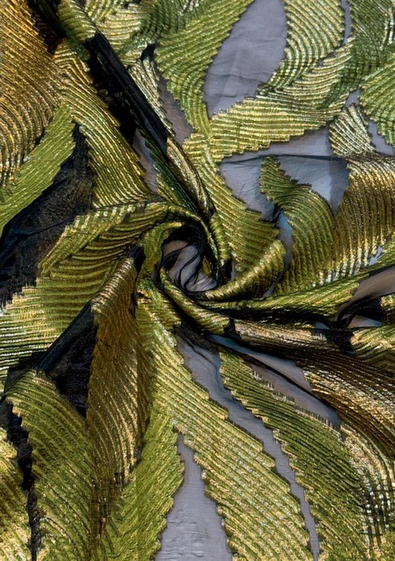 Green Organza Jacquard Lehenga Set