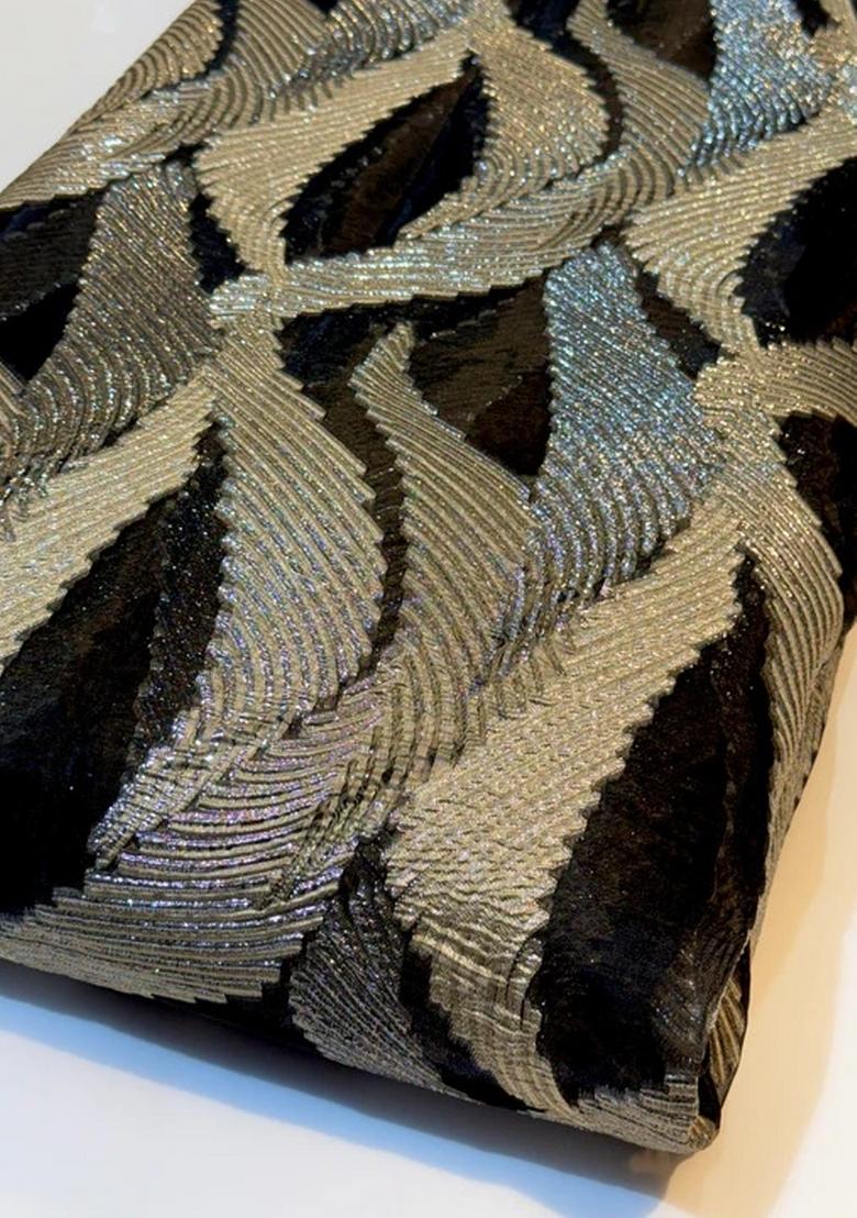 Silver Organza Jacquard Lehenga Set - Indya