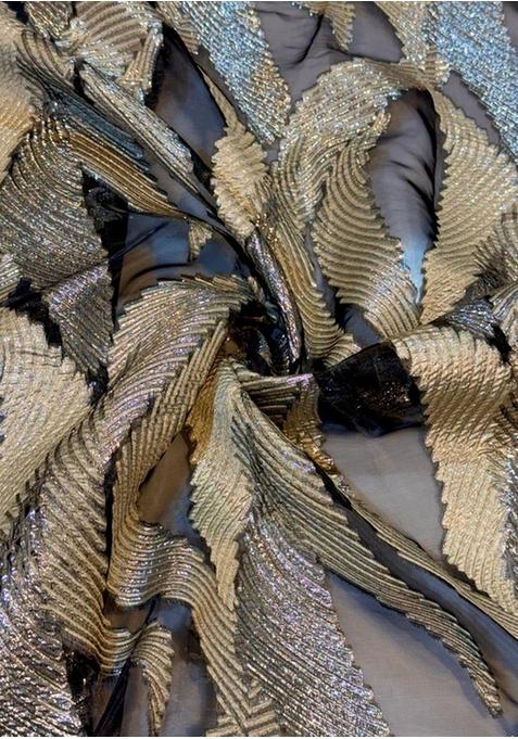 Silver Organza Jacquard Lehenga Set